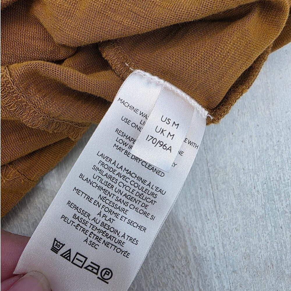 Anthropologie Women's Mustard Yellow Long Sleeve Ruffle Top SZ M Autumn Fall - Picture 7 of 8